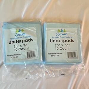 Secure‎ Personal Care Products Underpads 23 x 36 in Blue, 10 Count (2 Packs)